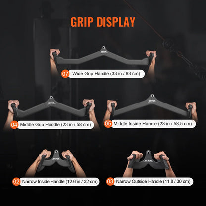 VEVOR LAT Pulldown Bar Handle Attachment V-bar T-bar Cable Machine for Home Gym - View 5