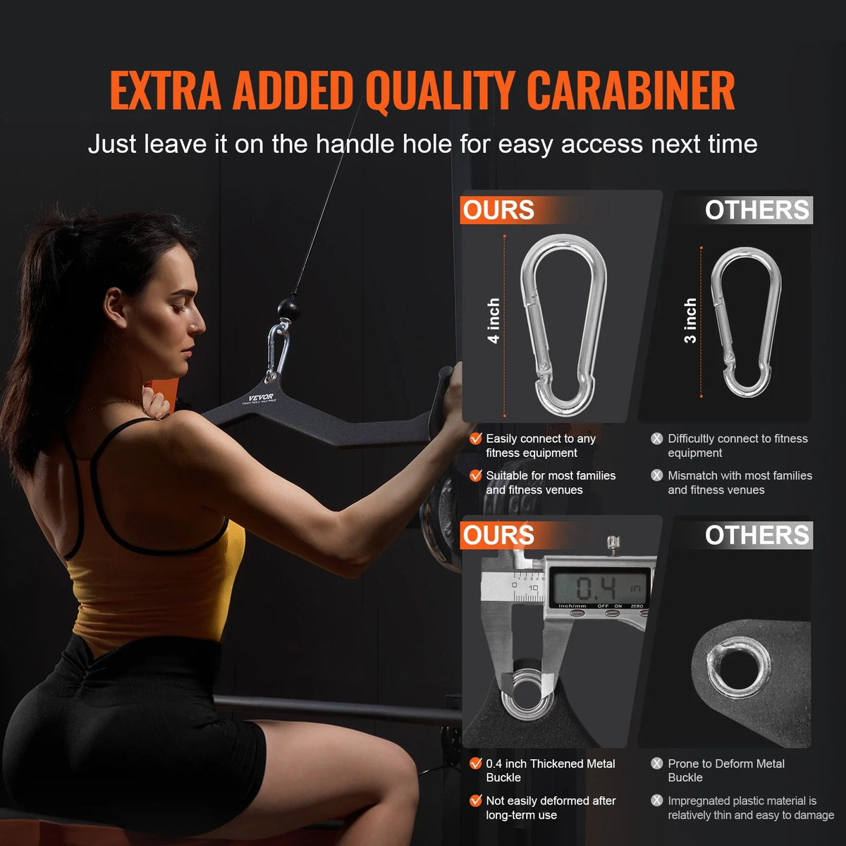 VEVOR LAT Pulldown Bar Tricep Handle Attachment V-bar Cable Machine for Home Gym - View 3
