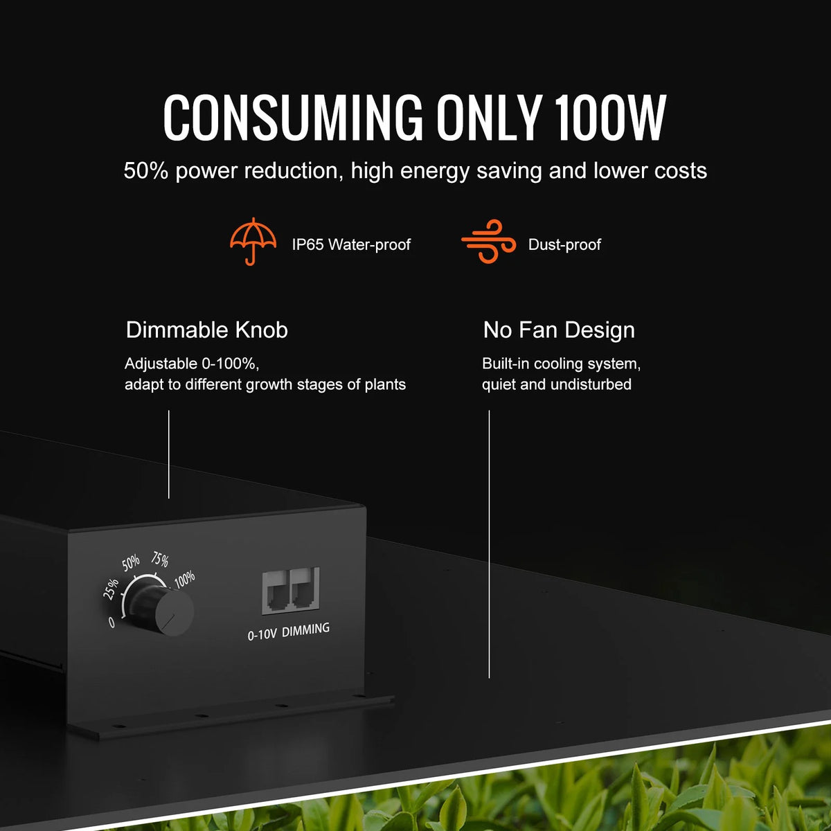 VEVOR LED Grow Light, 400W Full Spectrum Dimmable, High Yield Samsung 2B1B Diodes Growing Lamp for Indoor Plants Seedling Veg and Bloom Greenhouse Growing, Daisy Chain Driver for 4x4/5x5 ft Grow Tent - View 6