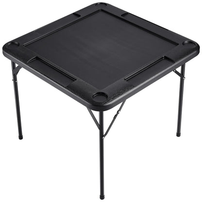 VEVOR Mahjong Table 4 Player Folding Card Table & 4 Cup Holders Chip Trays Black - View 10