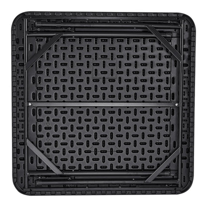 VEVOR Mahjong Table 4 Player Folding Card Table & 4 Cup Holders Chip Trays Black - View 9