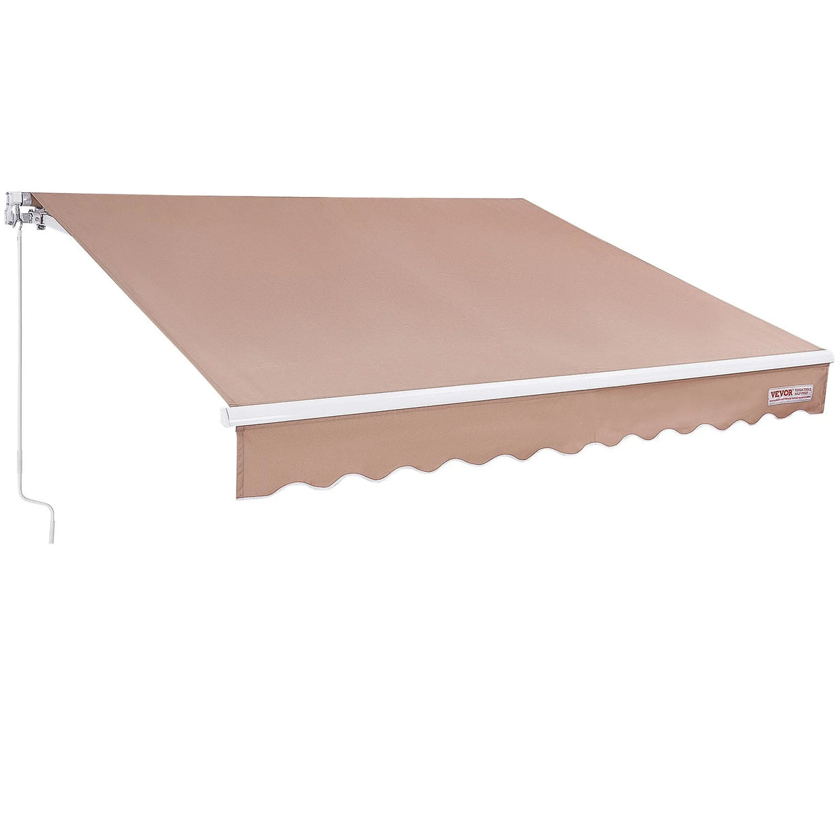 VEVOR Manual Retractable Awning, 12 x 10 ft Outdoor Patio Awning Retractable Sun Shade, Water-Resistant Polyester Patio Door Window Awning Sunshade Shelter with Crank Handle for Backyard, Balcony - View 9
