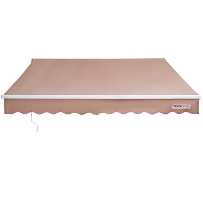 VEVOR Manual Retractable Awning, 12 x 10 ft Outdoor Patio Awning Retractable Sun Shade, Water-Resistant Polyester Patio Door Window Awning Sunshade Shelter with Crank Handle for Backyard, Balcony - View 8