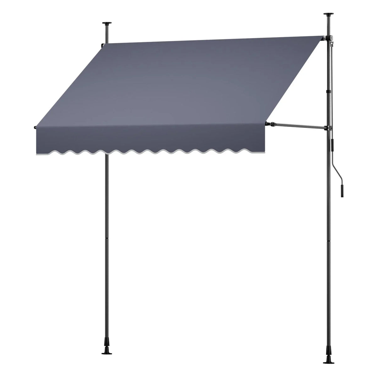 VEVOR Manual Retractable Awning, 78" Outdoor Retractable Patio Awning Sunshade Shelter, Height Adjustable Patio Door Window Canopy with Manual Crank Handle for Backyard, Garden, Balcony, Dark Gray - View 8