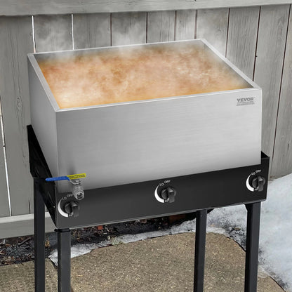 VEVOR Maple Syrup Evaporator Pan, 24.9 Gallon, 362 Cups of 8.8oz Maple Syrup, Flat Evaporator Pan with 1 Valve and 3 Heating Methods, 304 Stainless Steel Maple Syrup Pan for Home, Outdoor - View 7