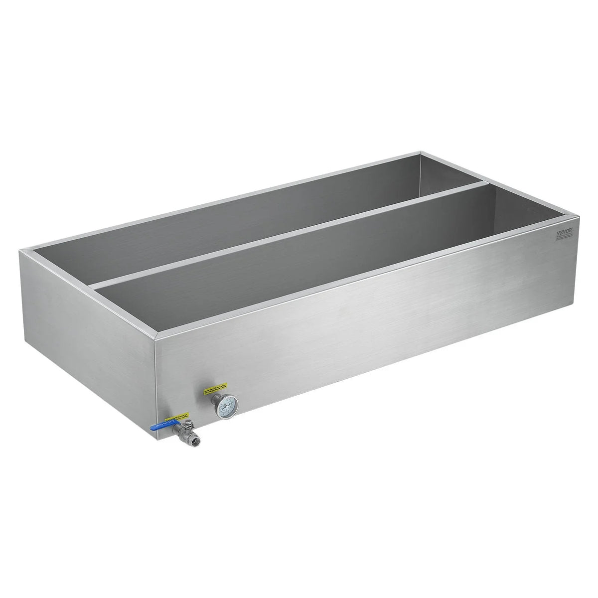 VEVOR Maple Syrup Evaporator Pan, 47 Gallon, 683 Cups of 8.8oz Maple Syrup, Flat Evaporator Pan with Thermometer, 1 Valve and 3 Heating Methods, 304 Stainless Steel Maple Syrup Pan for Home, Outdoor - View 9