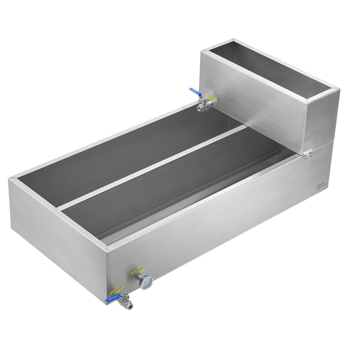 VEVOR Maple Syrup Evaporator Pan, 47 Gallon, 683 Cups of 8.8oz Maple Syrup, Flat Evaporator Pan with Thermometer, 2 Valves and 3 Heating Methods, 304 Stainless Steel Maple Syrup Pan for Home, Outdoor - View 9