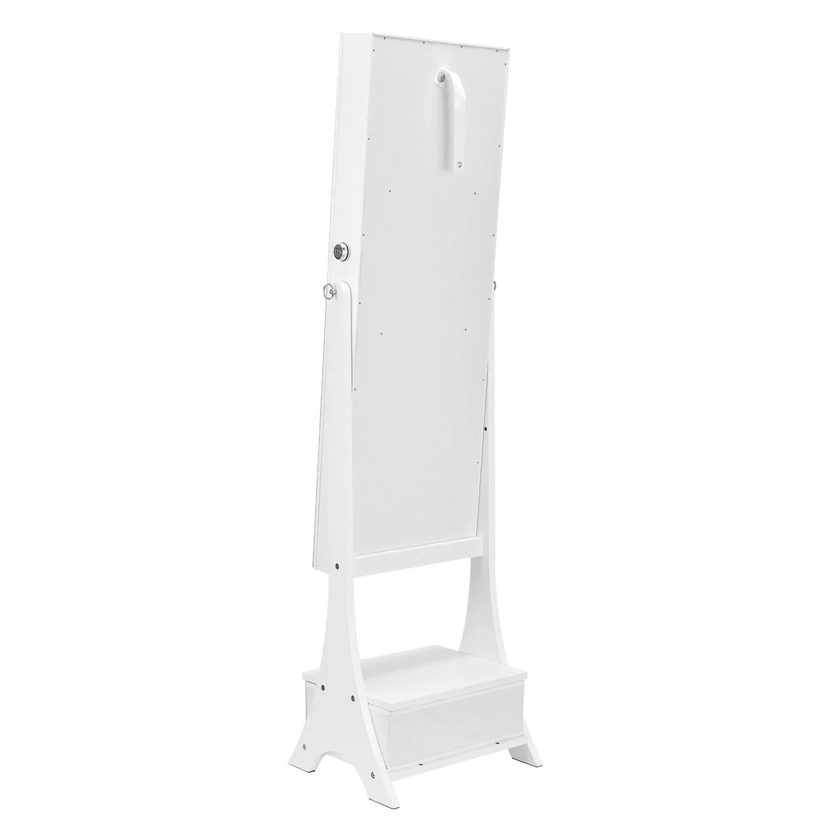 VEVOR Mirror Jewelry Cabinet Standing Mirror with Storage Full Length White - View 8