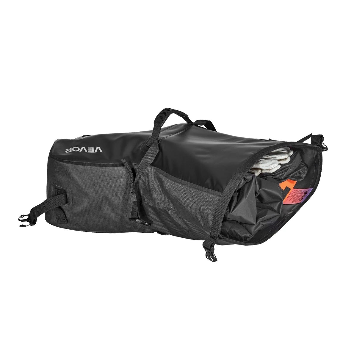 VEVOR Motorcycle Saddlebags, 28 L (14 L x 2) Large Capacity Side Saddle Bags Compatible with Most Motorcycles, Waterproof Outdoor Sports Motorbike Luggage Storage Shoulder Bag with Bottom Strap, Black - View 8
