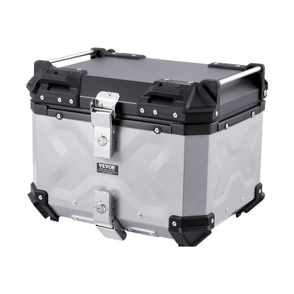 VEVOR Motorcycle Top Case, Universal Aluminum Alloy Motorbike Tail Box with Leather Lining, 45L Waterproof Detachable Motorcycle Top Box with Lock & Back Cushion, Fit for 99% of Motorcycle Frames - View 9
