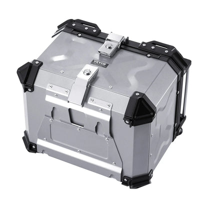 VEVOR Motorcycle Top Case, Universal Aluminum Alloy Motorbike Tail Box with Leather Lining, 45L Waterproof Detachable Motorcycle Top Box with Lock & Back Cushion, Fit for 99% of Motorcycle Frames - View 10