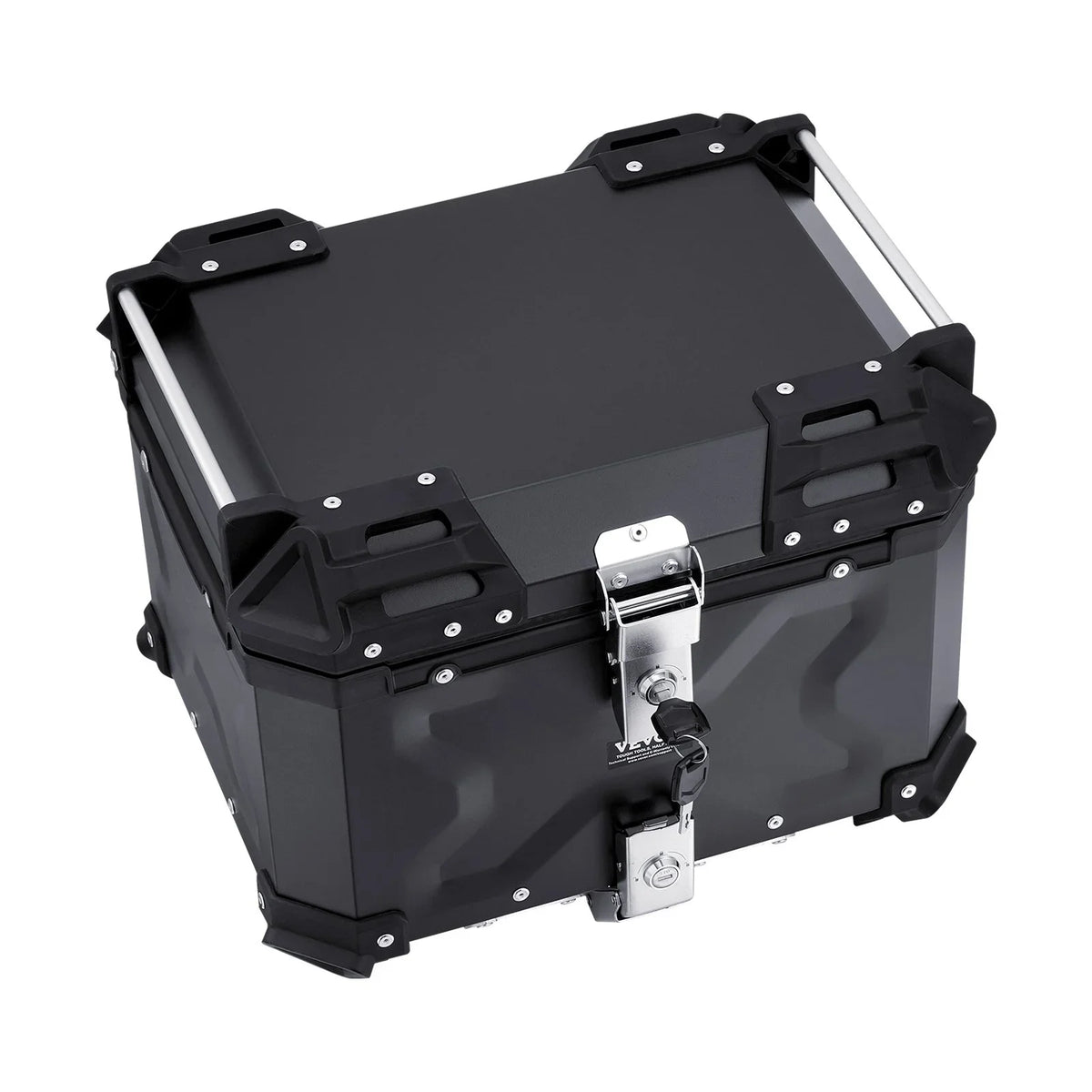 VEVOR Motorcycle Top Case, Universal Aluminum Alloy Motorbike Tail Box with Leather Lining, 55L Waterproof Detachable Motorcycle Top Box with Lock & Back Cushion, Fit for 99% of Motorcycle Frames - View 8