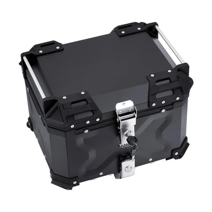 VEVOR Motorcycle Top Case, Universal Aluminum Alloy Motorbike Tail Box with Leather Lining, 55L Waterproof Detachable Motorcycle Top Box with Lock & Back Cushion, Fit for 99% of Motorcycle Frames - View 8