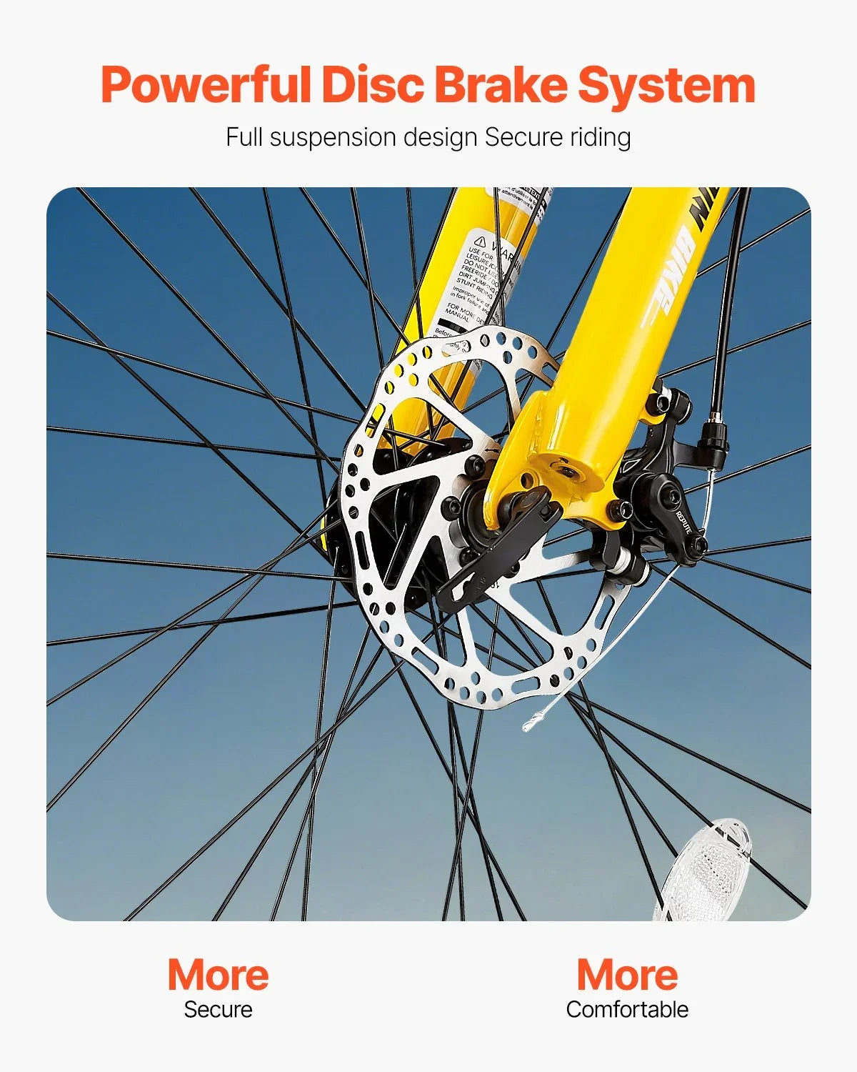 VEVOR Mountain Bike, 29 inch MTB Bicycle with Full Dual Suspension, 24 Speeds Twist Shifting, Comfort Saddle, Dual Disc Brakes, Aluminum Alloy Frame, Adult Sport Cycling Bicycle for Men Women Trail Snow - View 3