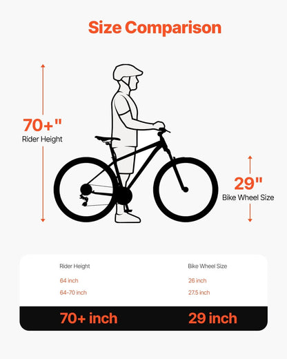 VEVOR Mountain Bike, 29 inch MTB Bicycle with Full Dual Suspension, 24 Speeds Twist Shifting, Comfort Saddle, Dual Disc Brakes, Aluminum Alloy Frame, Adult Sport Cycling Bicycle for Men Women Trail Snow - View 6