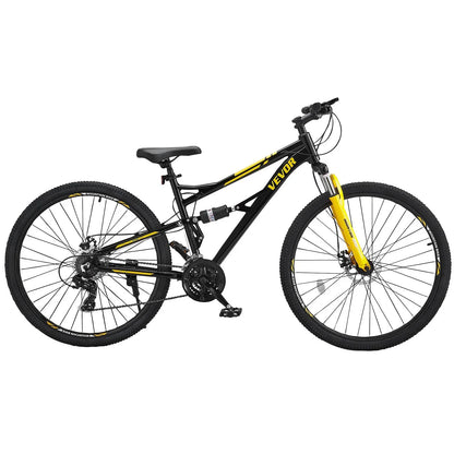 VEVOR Mountain Bike, 29 inch MTB Bicycle with Full Dual Suspension, 24 Speeds Twist Shifting, Comfort Saddle, Dual Disc Brakes, Aluminum Alloy Frame, Adult Sport Cycling Bicycle for Men Women Trail Snow - View 8