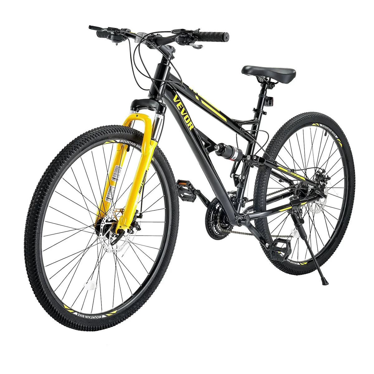 VEVOR Mountain Bike, 29 inch MTB Bicycle with Full Dual Suspension, 24 Speeds Twist Shifting, Comfort Saddle, Dual Disc Brakes, Aluminum Alloy Frame, Adult Sport Cycling Bicycle for Men Women Trail Snow - View 9