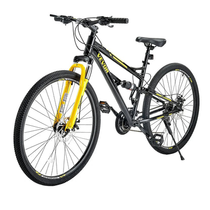VEVOR Mountain Bike, 29 inch MTB Bicycle with Full Dual Suspension, 24 Speeds Twist Shifting, Comfort Saddle, Dual Disc Brakes, Aluminum Alloy Frame, Adult Sport Cycling Bicycle for Men Women Trail Snow - View 9