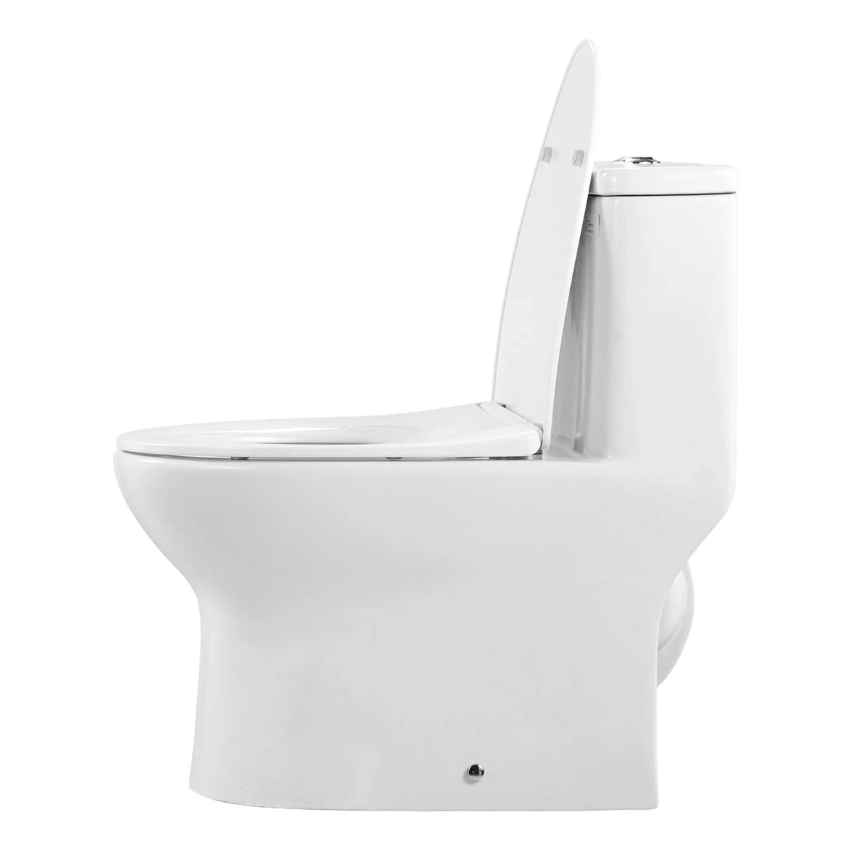 VEVOR One-Piece Toilet, Elongated Toilet Vortex Dual-Flush 1.0/1.28 GPF, Toilets for Bathroom with Comfortable Chair Seat, Standard Height, 12 inch Rough-In, White + Silver, Easy-Clean Skirted Design - View 9
