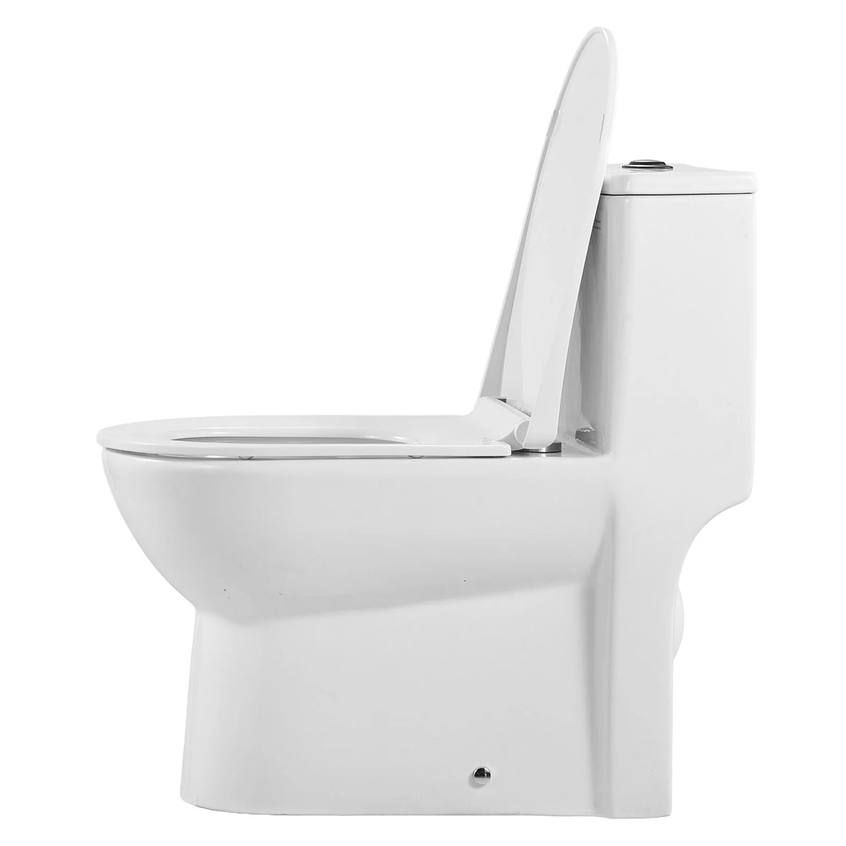 VEVOR One-Piece Toilet, Elongated Toilet Vortex Dual-Flush 1.1/1.6 GPF, Toilets for Bathroom with Comfortable Chair Seat, 12 inch Rough-In, Black + White, Easy-Clean Skirted Design, Standard Height - View 9
