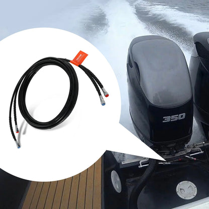 VEVOR Outboard Hose Kit, 20 ft Hydraulic Steering Hose, 2-Piece Leak-Proof TPEE Hydraulic Boat Hoses, Compatible with Marine Hydraulic Outboard Steering Boat System up to 300 HP - View 7
