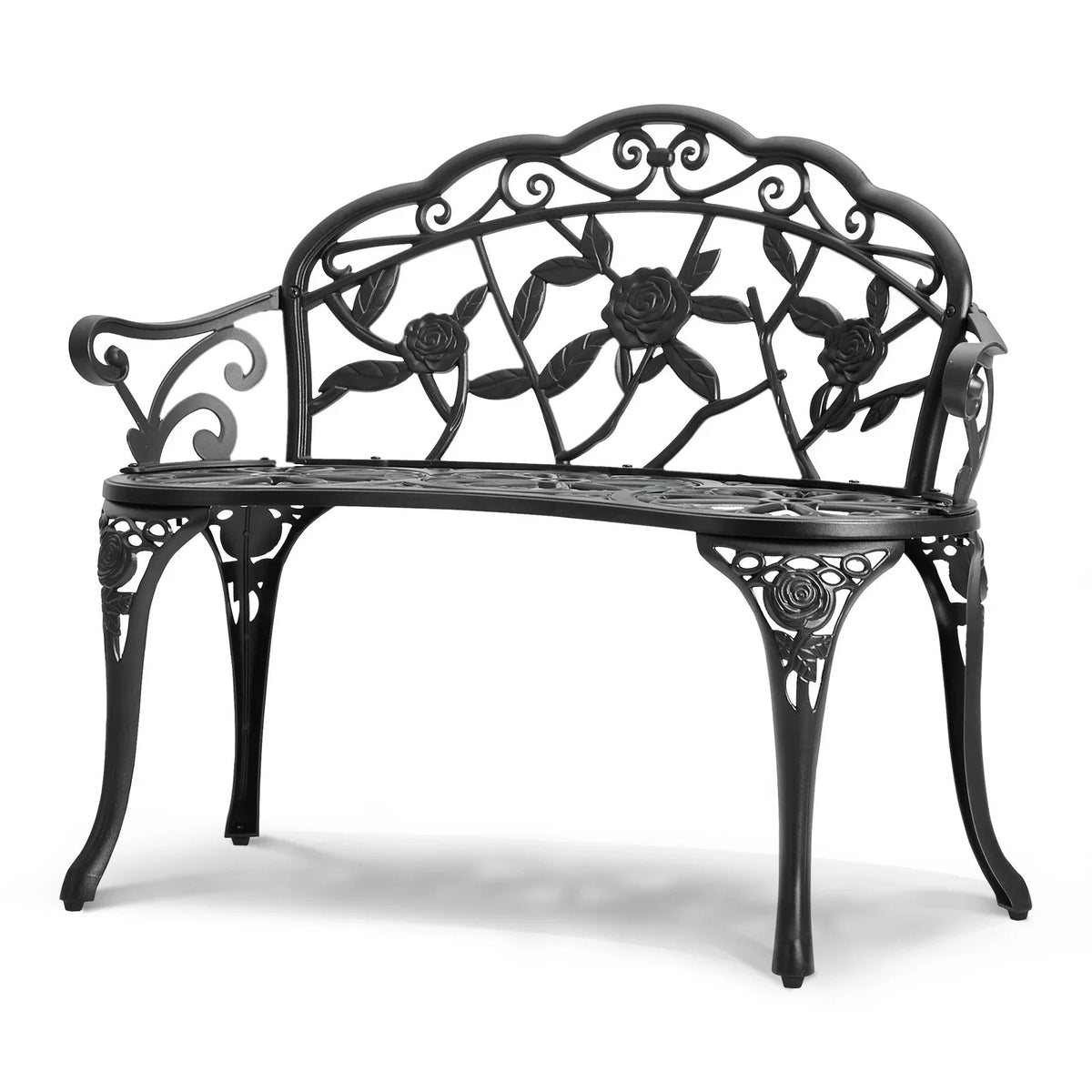 VEVOR Outdoor Bench, 38.8 inches Metal Garden Bench for Outdoors,480 lbs Load Capacity Bench, Outdoor Garden Park Bench with Backrest and Armrests, Patio Bench for Garden, Park, Yard, Front Porch - View 10