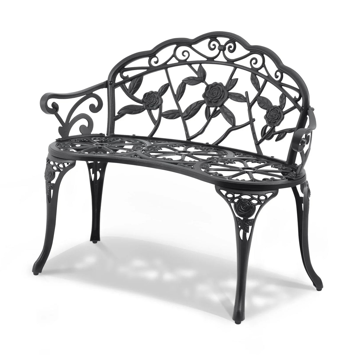 VEVOR Outdoor Bench, 38.8 inches Metal Garden Bench for Outdoors,480 lbs Load Capacity Bench, Outdoor Garden Park Bench with Backrest and Armrests, Patio Bench for Garden, Park, Yard, Front Porch - View 8