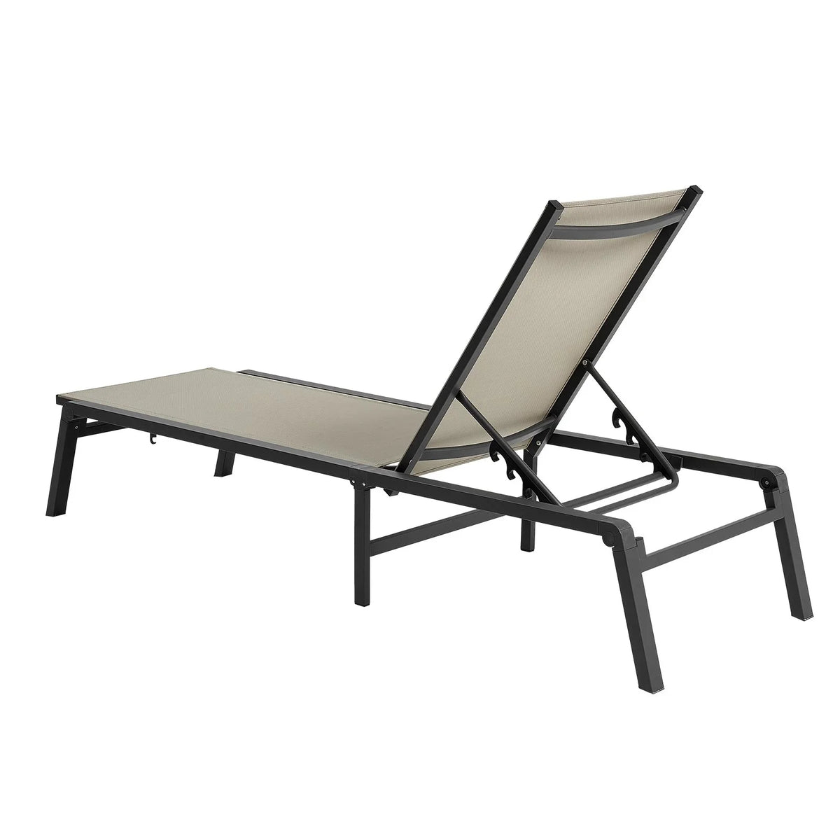 VEVOR Outdoor Chaise Lounge Chair, 400 lbs Weight Capacity, Foldable Sun Tanning Chair, 5 Adjustable Positions, Easy Assembly, Heavy Duty Aluminum Pool Recliner Lounge Chairs, for Beach Yard Patio - View 9