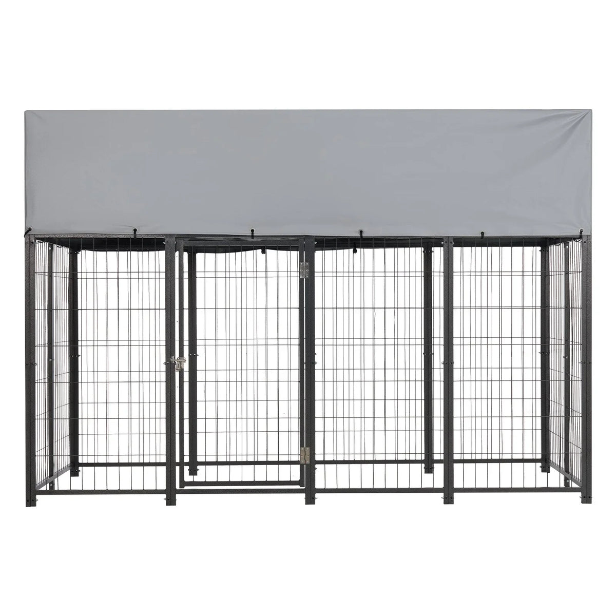 VEVOR Outdoor Dog Kennel, 7.87 x 3.94 x 5.4 ft Large Dog Kennel with Secure Lock, Outside Dogs Enclosures with UV-Resistant & Waterproof Roof Cover, Heavy Duty Pet Crate Cage Run for Large Dogs - View 8