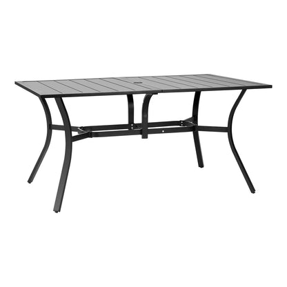 VEVOR Outdoor Patio Dining Table Rectangular Metal Slat Garden Furniture for 6 - View 10