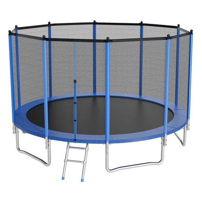 VEVOR Outdoor Trampoline, 15FT Round Recreational Trampoline with Enclosure Net, ASTM Approved, Heavy Duty Trampolines, Max 470 lbs Weight Capacity, Anti-Rust Backyard Trampolines for Kids & Adults