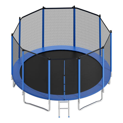 VEVOR Outdoor Trampoline, 15FT Round Recreational Trampoline with Enclosure Net, ASTM Approved, Heavy Duty Trampolines, Max 470 lbs Weight Capacity, Anti-Rust Backyard Trampolines for Kids & Adults - View 9