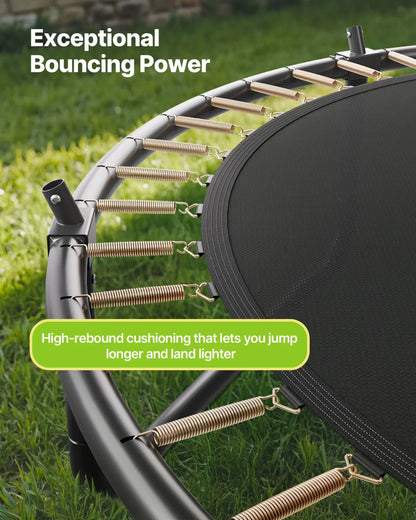 VEVOR Outdoor Trampoline, 8FT Recreational Trampoline, ASTM Approved Trampolines with Enclosure Net & Thickened Pad, Max 265 lbs Weight Capacity, Anti-Rust Backyard Trampolines for Kids & Adults - View 3