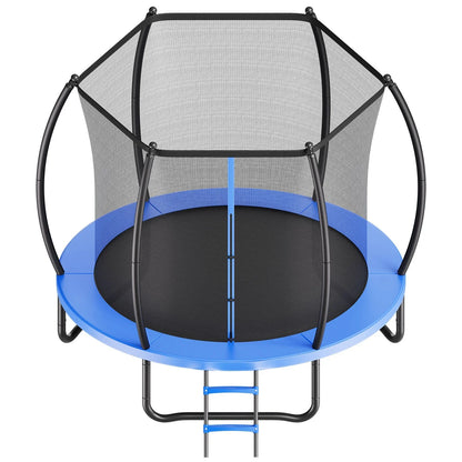 VEVOR Outdoor Trampoline, 8FT Recreational Trampoline, ASTM Approved Trampolines with Enclosure Net & Thickened Pad, Max 265 lbs Weight Capacity, Anti-Rust Backyard Trampolines for Kids & Adults - View 8