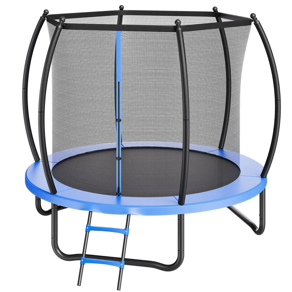 VEVOR Outdoor Trampoline, 8FT Recreational Trampoline, ASTM Approved Trampolines with Enclosure Net & Thickened Pad, Max 265 lbs Weight Capacity, Anti-Rust Backyard Trampolines for Kids & Adults - View 9