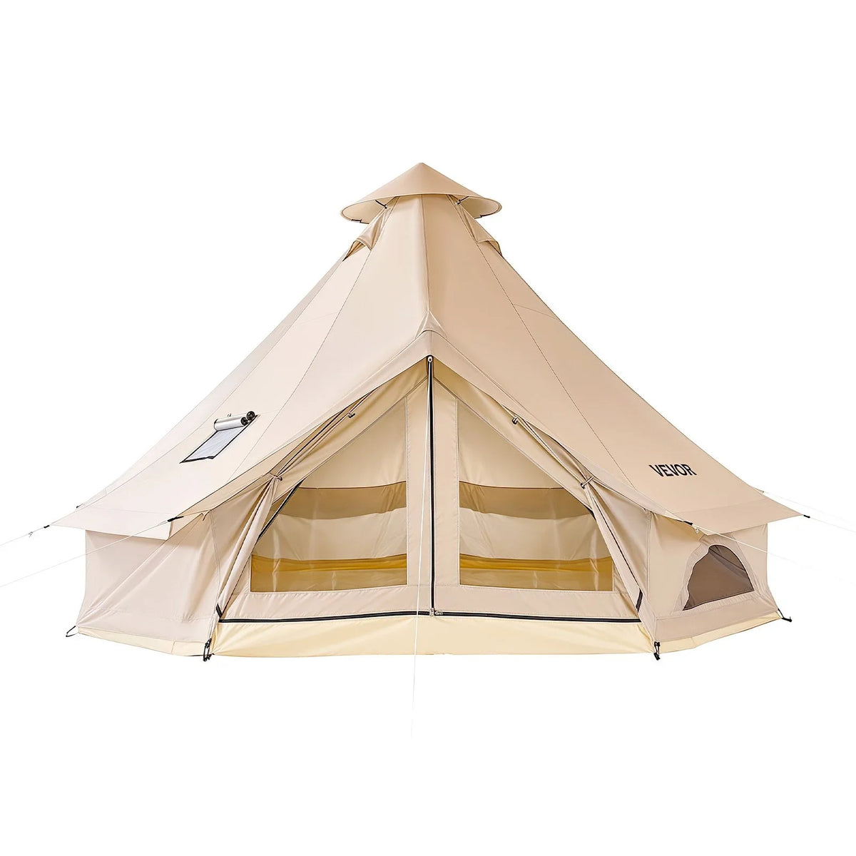 VEVOR Oxford Bell Tent, 4 Seasons 9.84 ft Yurt Tent for Camping with Stove Jack, Waterproof Breathable Holds up to 3 People with Zipped Detachable Floor, Family Camping Glamping Outdoor Hunting Party - View 8