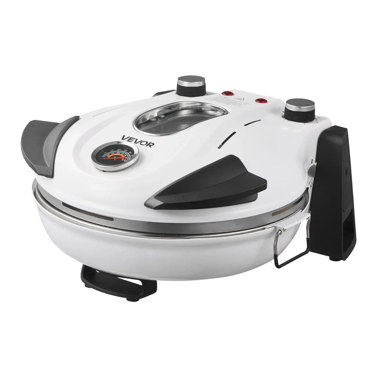 VEVOR Pizza Oven, 12 in Electric Pizza Maker, 1200W Electric Pizzas Cooker with Cordierite Stone, 5-Mode Temperature Control, Viewing Window for Precise Cooking, Heats up to 788 ˚F, for Home (White) - View 10