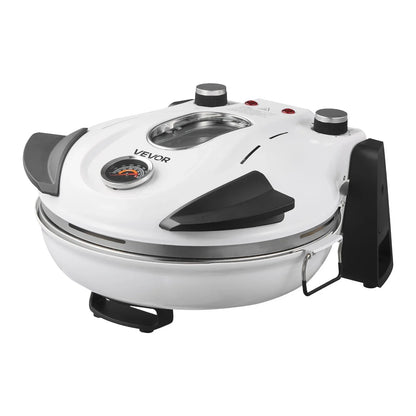 VEVOR Pizza Oven, 12 in Electric Pizza Maker, 1200W Electric Pizzas Cooker with Cordierite Stone, 5-Mode Temperature Control, Viewing Window for Precise Cooking, Heats up to 788 ˚F, for Home (White) - View 10