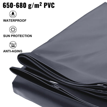 VEVOR Pool Safety Cover Fits 10.5x18.6ft Rectangle Inground Pools, Safety Pool Cover with Drainage Holes, Mesh Pool Cover for Swimming Pool, PVC Winter Safety Cover, Dark Grey