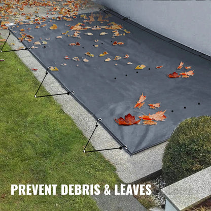 VEVOR Pool Safety Cover Fits 10.5x18.6ft Rectangle Inground Pools, Safety Pool Cover with Drainage Holes, Mesh Pool Cover for Swimming Pool, PVC Winter Safety Cover, Dark Grey - View 4