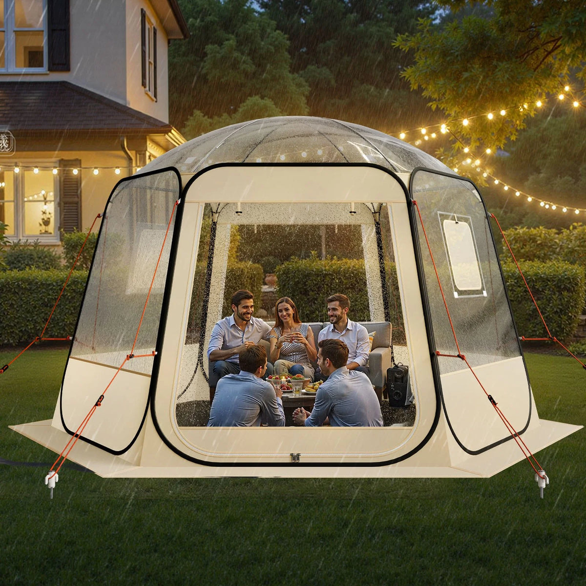 VEVOR Pop up Bubble Tent, 11 x 10.2 ft Waterproof & UV-Resistant, Clear Camping Tent Shelter, Outdoor Garden Dome Igloo Tents with Windows, 540° Panoramic View, for 8-10 Persons Patio Backyard - View 7