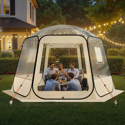 VEVOR Pop up Bubble Tent, 11 x 10.2 ft Waterproof & UV-Resistant, Clear Camping Tent Shelter, Outdoor Garden Dome Igloo Tents with Windows, 540° Panoramic View, for 8-10 Persons Patio Backyard - View 7
