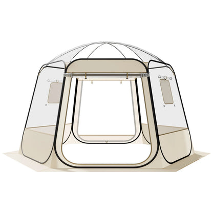 VEVOR Pop up Bubble Tent, 11 x 10.2 ft Waterproof & UV-Resistant, Clear Camping Tent Shelter, Outdoor Garden Dome Igloo Tents with Windows, 540° Panoramic View, for 8-10 Persons Patio Backyard - View 8