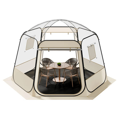 VEVOR Pop up Bubble Tent, 11 x 10.2 ft Waterproof & UV-Resistant, Clear Camping Tent Shelter, Outdoor Garden Dome Igloo Tents with Windows, 540° Panoramic View, for 8-10 Persons Patio Backyard - View 9