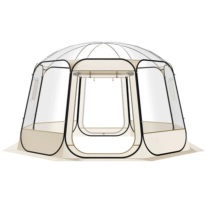 VEVOR Pop up Bubble Tent, 12 x 11.1 ft Waterproof & UV-Resistant, Clear Camping Tent Shelter, Outdoor Garden Dome Igloo Tents with Windows, 540° Panoramic View, for 10-12 Persons Patio Backyard - View 9