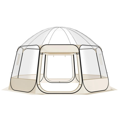 VEVOR Pop up Bubble Tent, 15 x 13.8 ft Waterproof & UV-Resistant, Clear Camping Tent Shelter, Outdoor Garden Dome Igloo Tents with Windows, 540° Panoramic View, for 12-15 Persons Patio Backyard - View 8