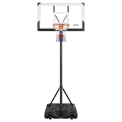 VEVOR Portable Basketball Stand, 10 ft Height Adjustment Basketball Hoop & Goal, Portable Basketballs Hoop with 54 inch PC Backboard & Wheels for Kids, Teens, Adults in Driveways, Pools, Schools - View 10