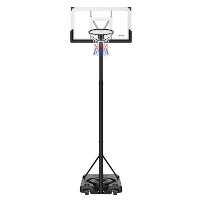 VEVOR Portable Basketball Stand, 10 ft Height Adjustment Basketball Hoop & Goal, Portable Basketballs Hoop with 48 inch PC Backboard & Wheels for Kids, Teens, Adults in Driveways, Pools, Schools - View 10