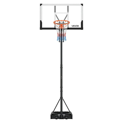 VEVOR Portable Basketball Stand, 5.25 to 10 ft Height Adjustment Basketball Hoop & Goal, Portable Basketballs Hoop with 48 inch PC Backboard & Wheels for Kids, Teens, Adults in Driveways, Pools - View 10