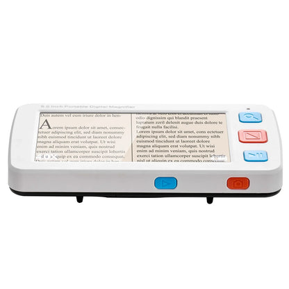 VEVOR Portable Digital Magnifier, 5-inch HD Electronic Video Magnifier for Low Version, 4X - 32X Zoom Electronic Reading Aid with 17 Color Mode, AV Output, Foldable Handle & 5-Level Screen Brightness - View 8